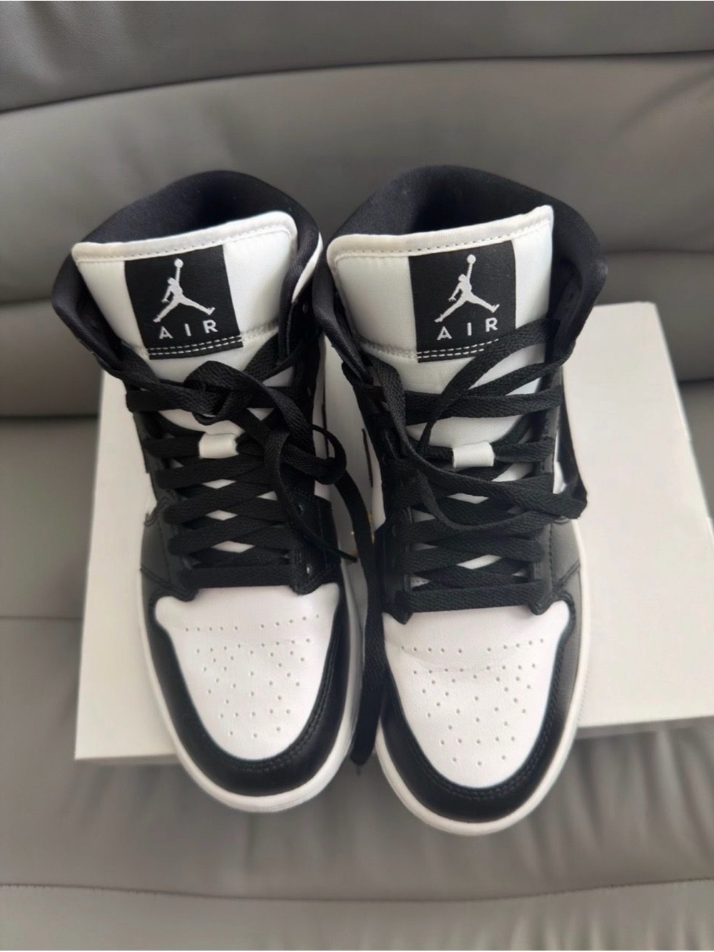 Air Jordans Black & White High-Top Sneakers